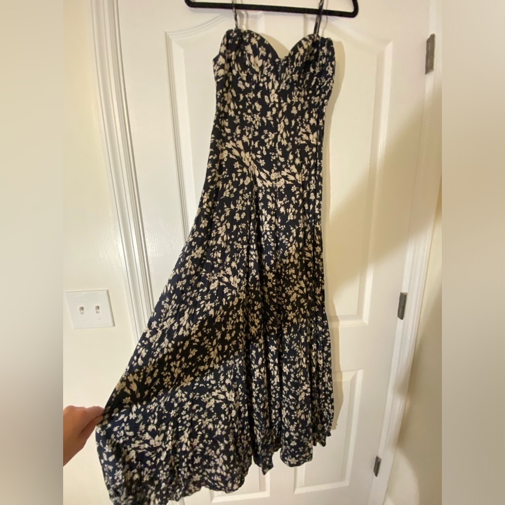 Free People | Under The Moonlight Dress | Navy and Cream | Size 0 - Picture 2 of 13